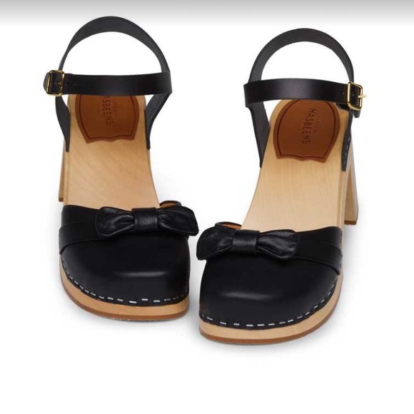 Swedish Hasbeens NWT Bow Covered Sandal Clog Sandal Best Super comfortable ❤️ - Picture 1 of 12